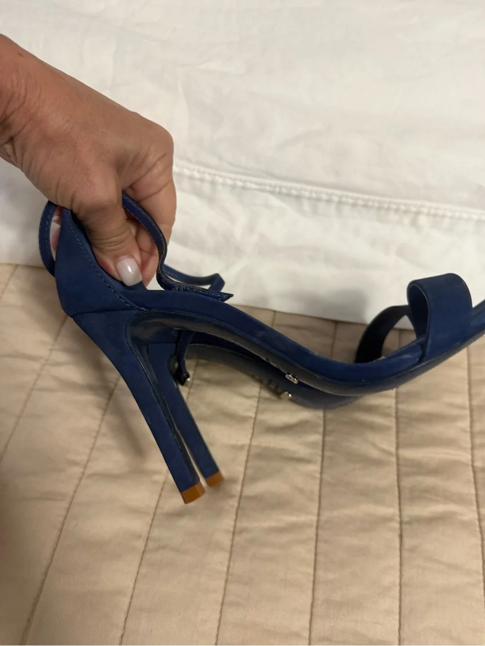 SCHUTZ Royal Blue Ankle-Strap Stiletto Sandals